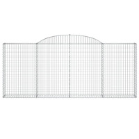 Produktbild för Gabioner bågformade 6 st 300x30x120/140 cm galvaniserat järn
