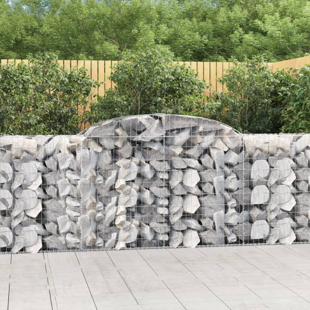 Produktbild för Gabioner bågformade 17 st 300x50x100/120 cm galvaniserat järn