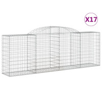 Produktbild för Gabioner bågformade 17 st 300x50x100/120 cm galvaniserat järn