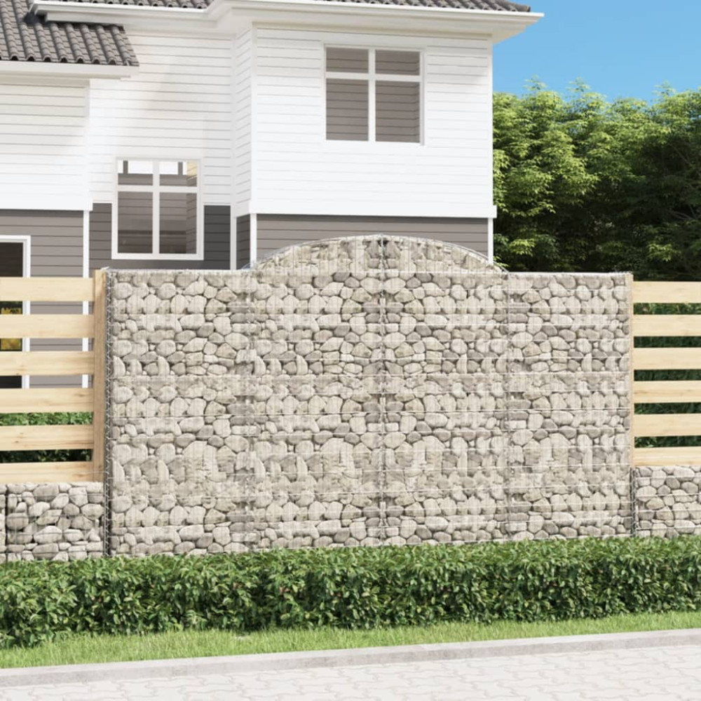 Produktbild för Gabioner bågformade 8 st 300x30x180/200 cm galvaniserat järn