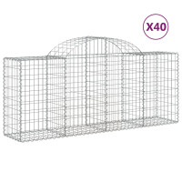 Produktbild för Gabioner bågformade 40 st 200x50x80/100 cm galvaniserat järn