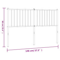 Produktbild för Huvudgavel metall vit 140 cm