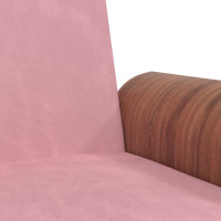 Produktbild för Bäddsoffa med mugghållare rosa sammet