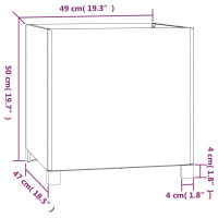Produktbild för Odlingslåda med ben rostfärgad 49x47x50 cm rosttrögt stål
