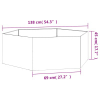 Produktbild för Odlingslåda rostfärgad 138x120x45 cm rosttrögt stål