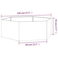 Produktbild för Odlingslåda rostfärgad 138x120x45 cm rosttrögt stål