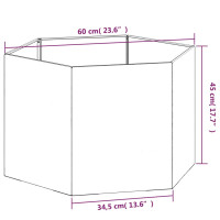 Produktbild för Odlingslåda rostfärgad 60x60x45 cm rosttrögt stål