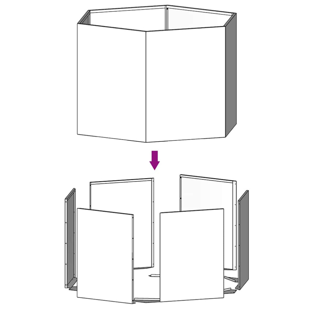 Produktbild för Odlingslåda rostfärgad 60x60x45 cm rosttrögt stål