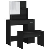 Produktbild för Sminkbord svart 86,5x35x136 cm