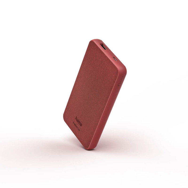 Produktbild för Powerbank Fabric 10000mAh Chili Red