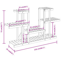 Produktbild för Växtställ 110x25x73 cm massivt granträ