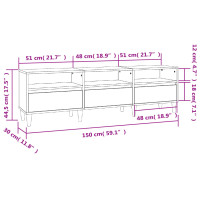 Miniatyr av produktbild för Tv-bänk betonggrå 150x30x44,5 cm konstruerat trä