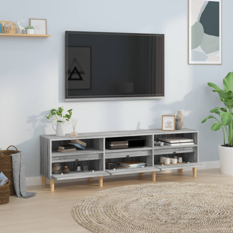 Produktbild för Tv-bänk grå sonoma 150x30x44,5 cm konstruerat trä