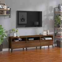 Miniatyr av produktbild för Tv-bänk brun ek 150x30x44,5 cm konstruerat trä