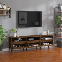 Miniatyr av produktbild för Tv-bänk brun ek 150x30x44,5 cm konstruerat trä