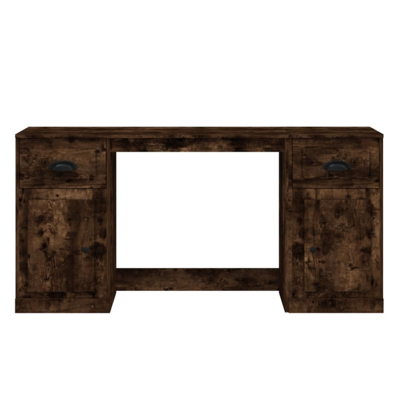 Produktbild för Skrivbord med skåp rökfärgad ek konstruerat trä