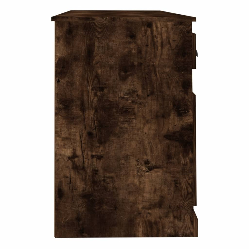 Produktbild för Skrivbord med skåp rökfärgad ek konstruerat trä