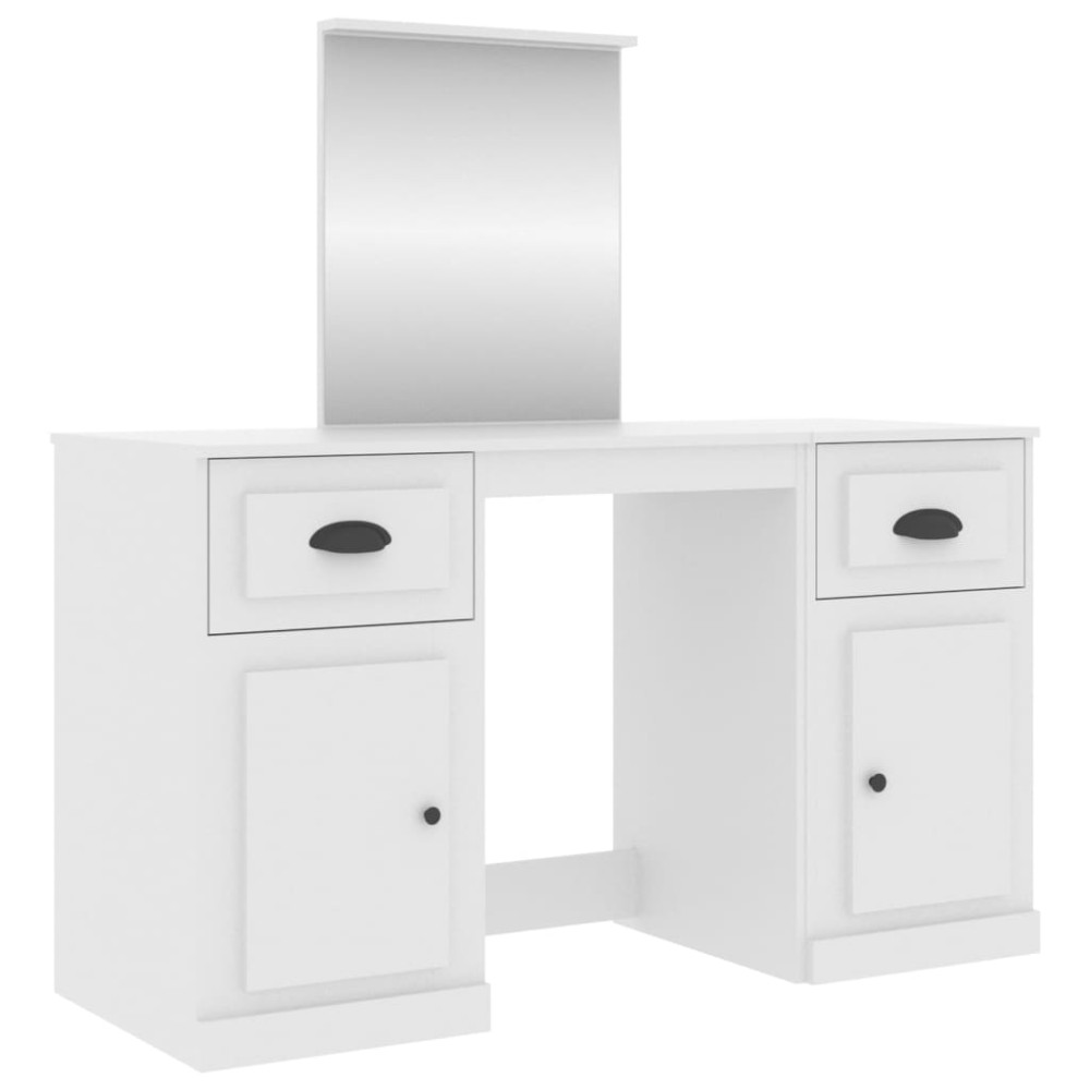 Produktbild för Sminkbord med spegel vit 130x50x132,5 cm
