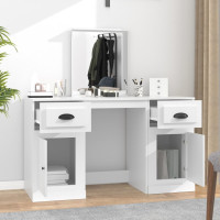Produktbild för Sminkbord med spegel vit 130x50x132,5 cm