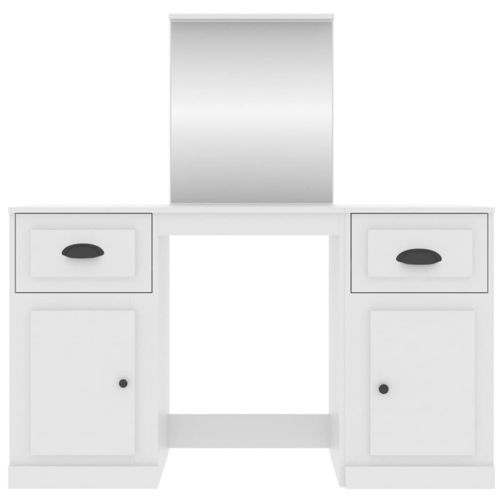 Produktbild för Sminkbord med spegel vit 130x50x132,5 cm