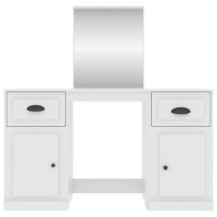 Produktbild för Sminkbord med spegel vit 130x50x132,5 cm