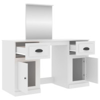 Produktbild för Sminkbord med spegel vit 130x50x132,5 cm