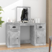 Produktbild för Sminkbord med spegel betonggrå 130x50x132,5 cm