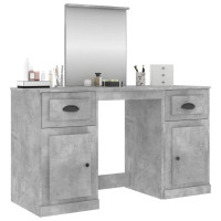 Produktbild för Sminkbord med spegel betonggrå 130x50x132,5 cm