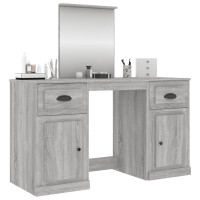 Produktbild för Sminkbord med spegel grå sonoma 130x50x132,5 cm