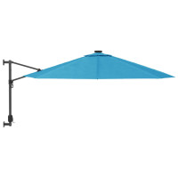 Miniatyr av produktbild för Väggmonterat parasoll havsblå 290 cm