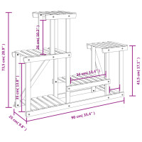 Produktbild för Växtställ 90x25x73,5 cm massivt granträ