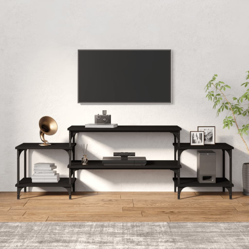 Produktbild för Tv-ställ svart 157x35x52 cm konstruerat trä