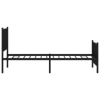 Produktbild för Sängram med huvudgavel och fotgavel svart metall 90x190 cm