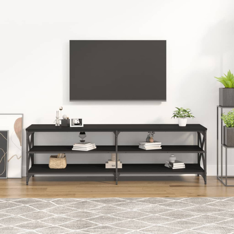 Produktbild för TV-bänk svart 160x40x50 cm konstruerat trä