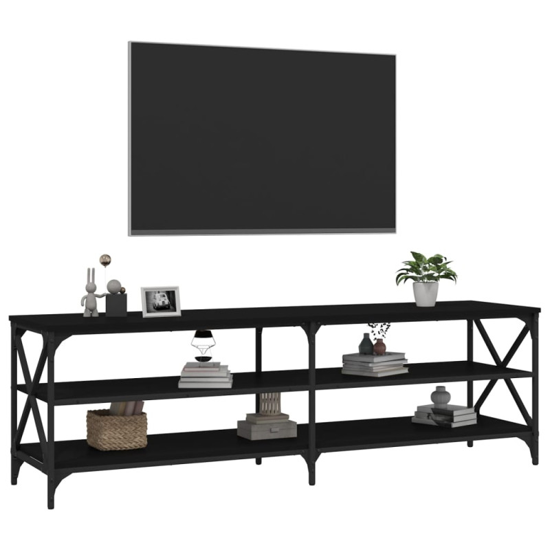 Produktbild för TV-bänk svart 160x40x50 cm konstruerat trä