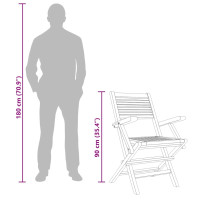 Produktbild för Hopfällbara trädgårdsstolar 2 st 55x62x90 cm massiv teak
