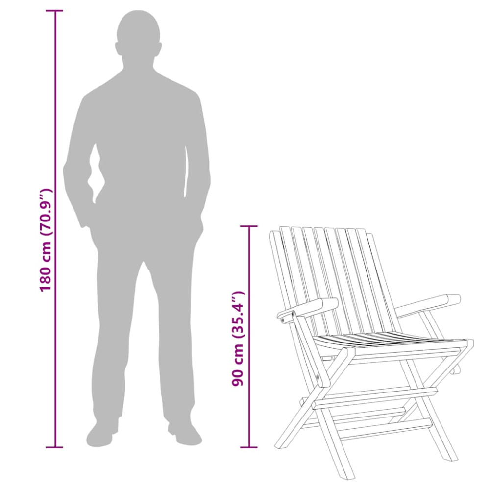 Produktbild för Hopfällbara trädgårdsstolar 2 st 61x67x90 cm massiv teak