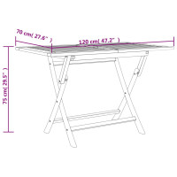 Produktbild för Hopfällbart trädgårdsbord grå 120x70x75 cm massiv teak