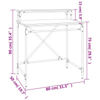 Produktbild för Skrivbord svart 80x50x90 cm konstruerat trä och järn