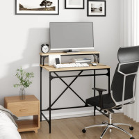 Produktbild för Skrivbord sonoma-ek 80x50x90 cm konstruerat trä och järn
