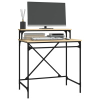 Produktbild för Skrivbord sonoma-ek 80x50x90 cm konstruerat trä och järn