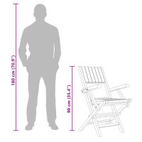 Produktbild för Hopfällbara trädgårdsstolar 6 st 55x61x90 cm massiv teak