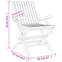 Produktbild för Hopfällbara trädgårdsstolar 6 st 61x67x90 cm massiv teak