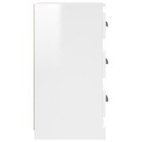 Produktbild för Byrå vit högglans 36x35,5x67,5 cm konstruerat trä