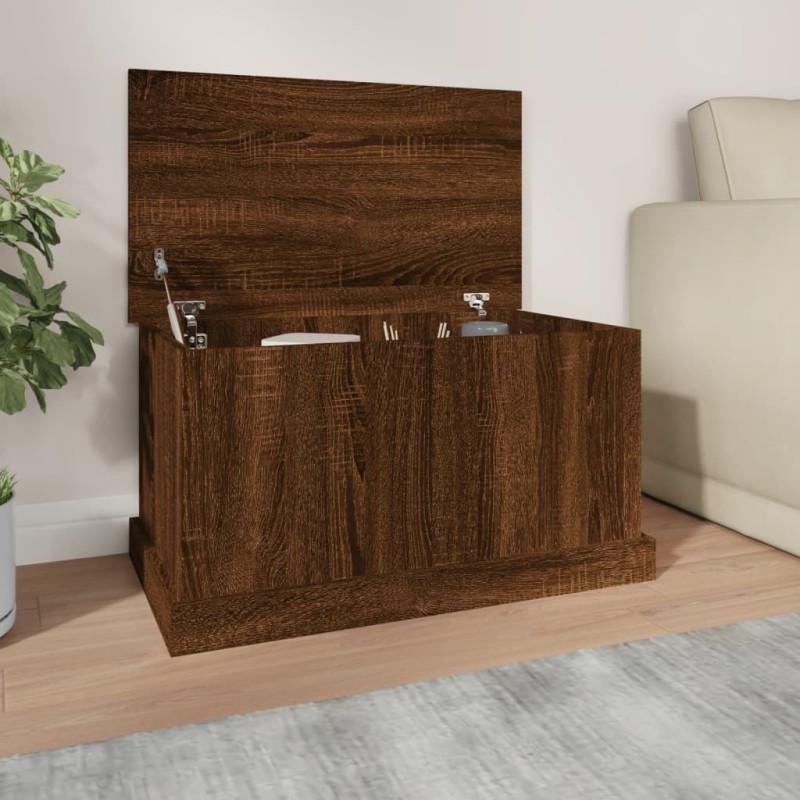 Produktbild för Förvaringslåda brun ek 70x40x38 cm konstruerat trä