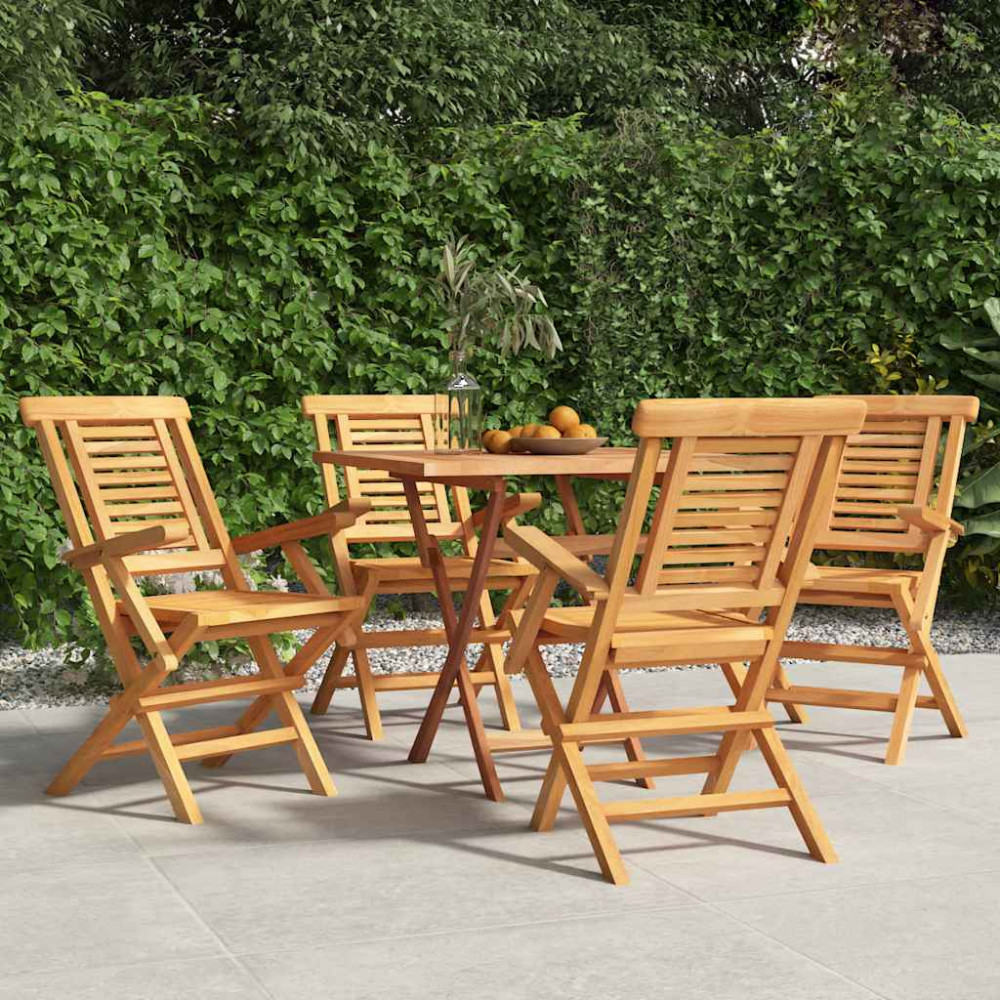 Produktbild för Hopfällbara trädgårdsstolar 4 st 56x63x90 cm massiv teak