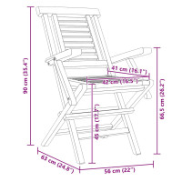 Produktbild för Hopfällbara trädgårdsstolar 4 st 56x63x90 cm massiv teak