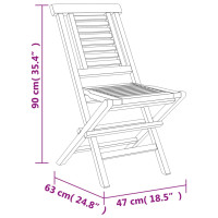 Produktbild för Hopfällbara trädgårdsstolar 4 st 47x63x90 cm massiv teak