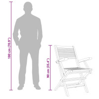 Produktbild för Hopfällbara trädgårdsstolar 8 st 55x62x90 cm massiv teak