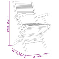 Produktbild för Hopfällbara trädgårdsstolar 4 st 55x62x90 cm massiv teak